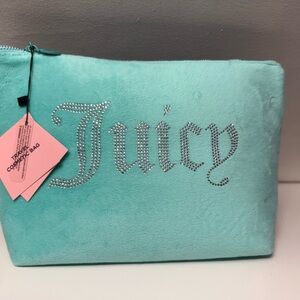 Juicy Couture Aqua Cosmetic Bag with Silver Accents